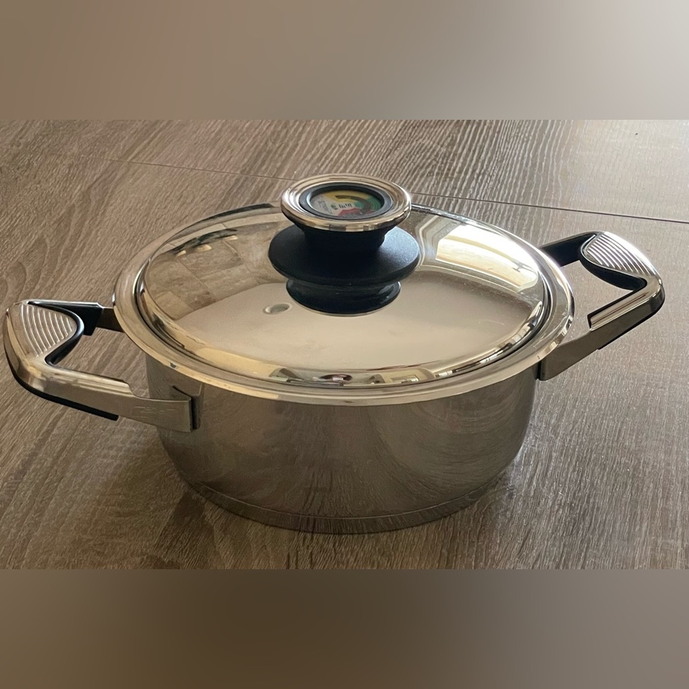 ZEPTER Stainless Steel 18/10 3 Litters Pan Skillet with Thermo Control Lid